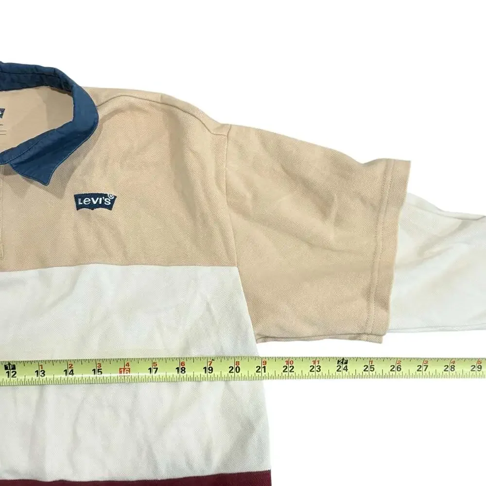 Men’s Vintage Levi's Colorblock Long Sleeve Rugby Shirt Sz XL